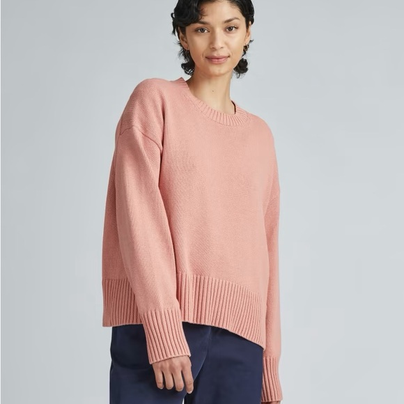 Everlane Organic Cotton Crew Sweater in Rose - Picture 4 of 4